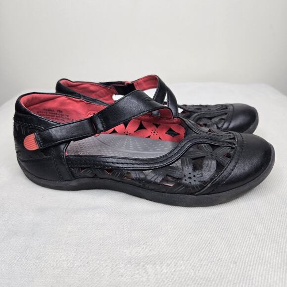 Baretraps Women's Black Ferra Flower Lasercut Comfort Flats Size 7M - Picture 2 of 11